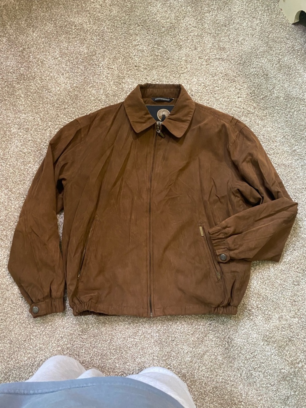 Weatherproof Brown Suede Bomber Jacket